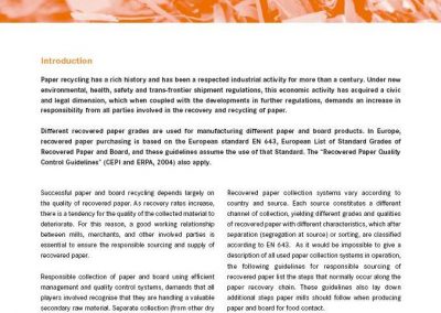 Guidelines for Responsible Sourcing and Supply of Recovered Paper