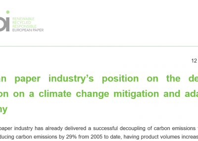 European paper industry’s position on the delegated regulation on a climate change mitigation and adaptation taxonomy