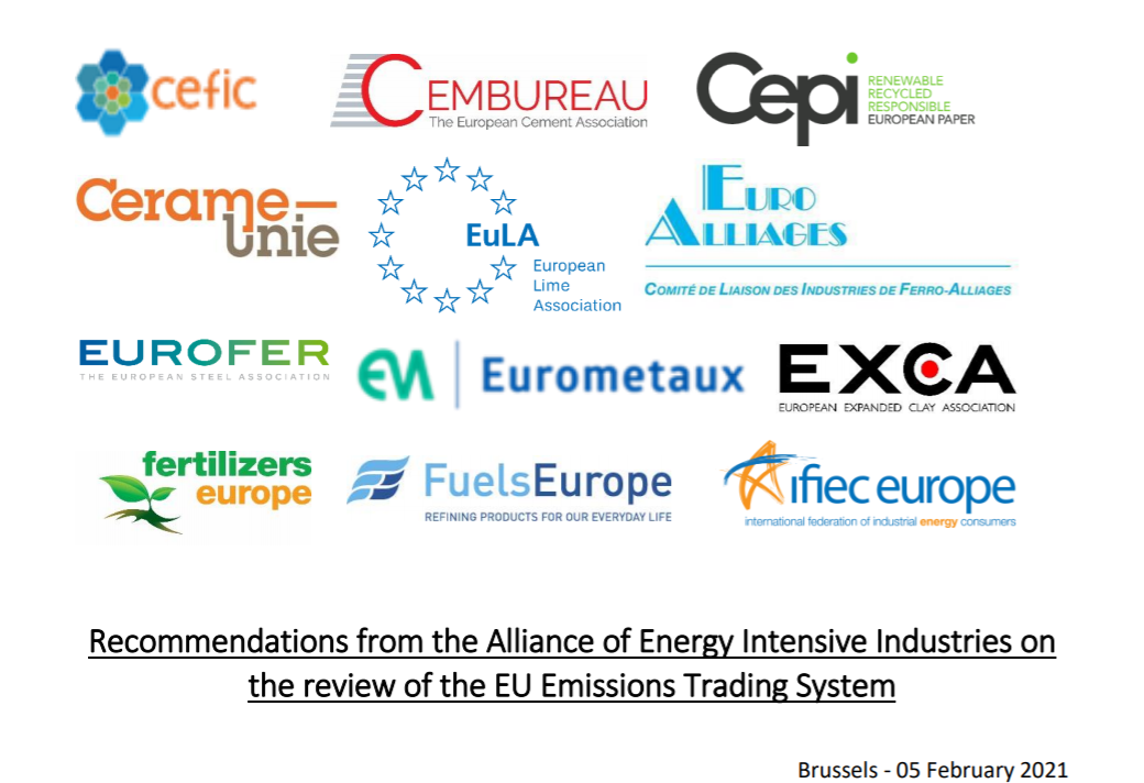 Recommendations from the Alliance of Energy Intensive Industries on the review of the EU Emissions Trading System