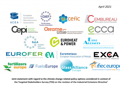 Joint industry statement on the decarbonisation policy options suggested in the Industrial Emissions Directive (IED)