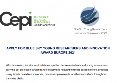 Call for application for the Blue Sky Young Researchers & Innovation Award is now open