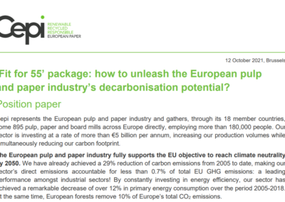 ‘Fit for 55’ package: how to unleash the European pulp and paper industry’s decarbonisation potential?