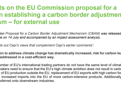 Cepi views on the EU Commission CBAM proposal