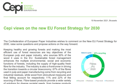 Cepi views on the new EU Forest Strategy for 2030