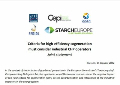 JOINT STATEMENT: Criteria for high-efficiency cogeneration must consider industrial CHP operators