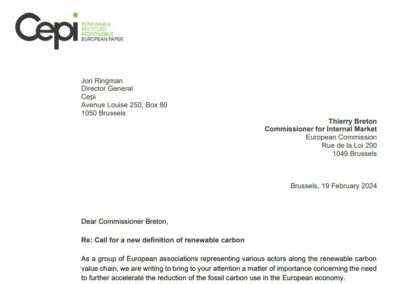 Letter Commissioner Breton – Call for a new definition of renewable carbon
