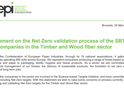 Statement on the Net Zero validation process of the SBTifor companies in the Timber and Wood fiber sector