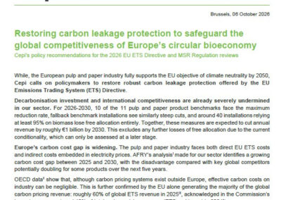 Restoring carbon leakage protection to safeguard the global competitiveness of Europe’s Circular Bioeconomy