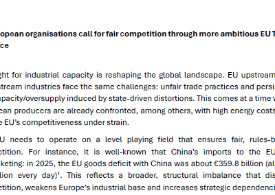 European Industry calls for more ambitious Trade Defence